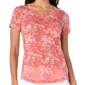 Liverpool Desert Blossom Burnout Camo Scoop Neck Tee Pink Small